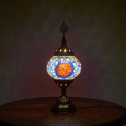 Skorter | Traditional Tiffany romantic oval iron enameled 1-light table lamp for the bedroom