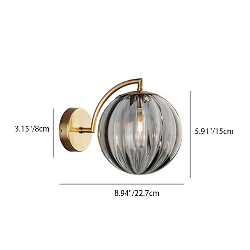 Skorter | Contemporary Scandinavian Round Ball Iron Glass 1-Light Wall Lamp for Living Room