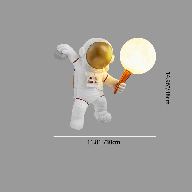 Skorter | CosmoBuddy Astronaut Wall Lamp | Creative Design | Resin & ABS | LED Bedroom Light