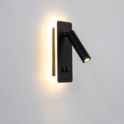Skorter | Minimalistic rectangular spotlight swivel LED reading wall lamp