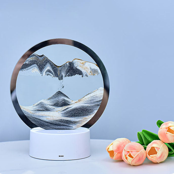 Skorter | Creative Round Hourglass Quicksand 3D LED Night Light Table Lamp