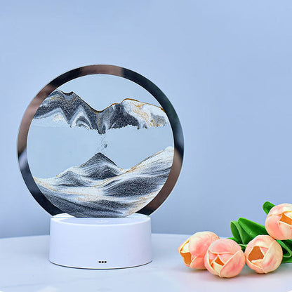 Skorter | Creative Round Hourglass Quicksand 3D LED Night Light Table Lamp