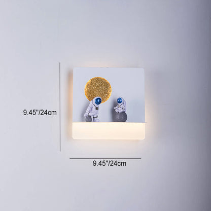 Skorter | Contemporary Creative Iron Resin Round Astronaut LED Wall Light Lamp for Bedroom