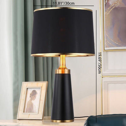 Skorter | Modern Transitional Cylinder Iron Fabric 1-Light Table Lamp for the Living Room