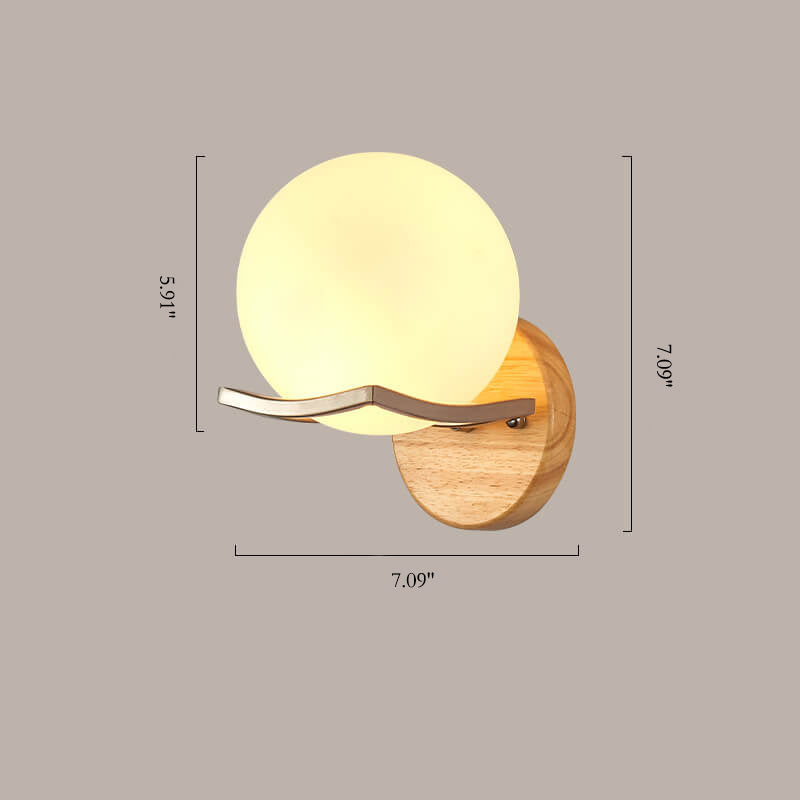 Skorter | Nordic Minimalist Wall Lamp with Glass and Wood