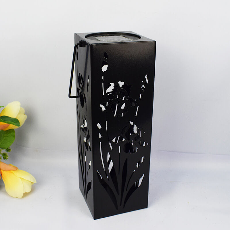 Skorter | Solar Butterfly Rose Pattern Hollow Column LED Outdoor Waterproof Decorative Lamp