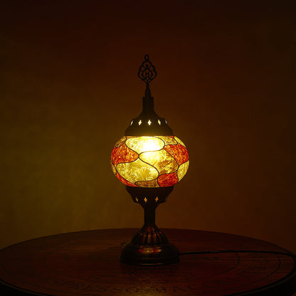 Skorter | Traditional Tiffany romantic oval iron enameled 1-light table lamp for the bedroom