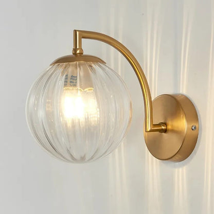 Skorter | Contemporary Scandinavian Round Ball Iron Glass 1-Light Wall Lamp for Living Room