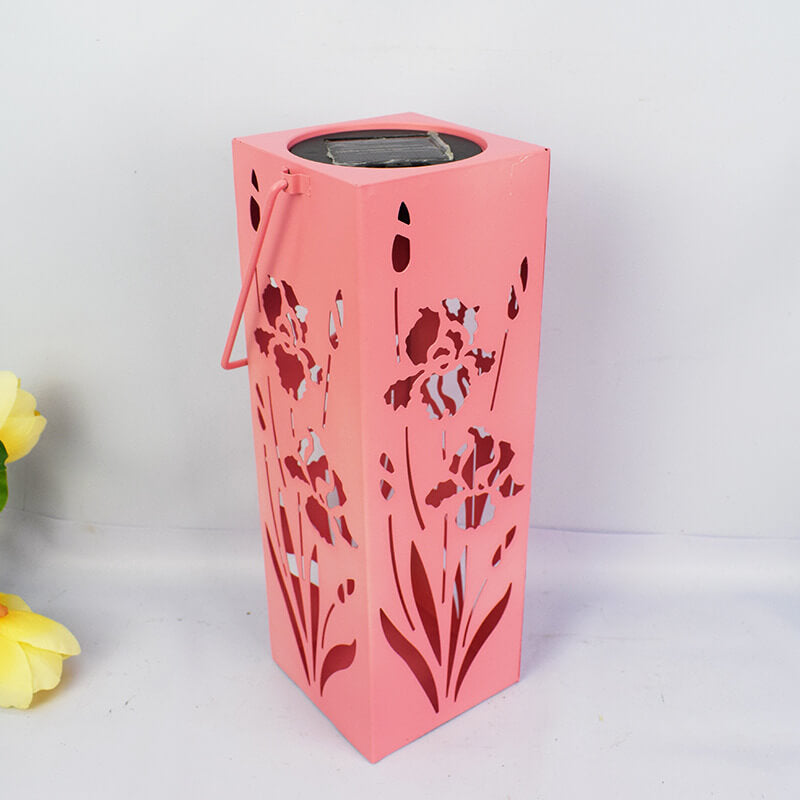 Skorter | Solar Butterfly Rose Pattern Hollow Column LED Outdoor Waterproof Decorative Lamp