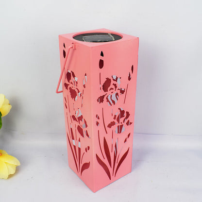 Skorter | Solar Butterfly Rose Pattern Hollow Column LED Outdoor Waterproof Decorative Lamp