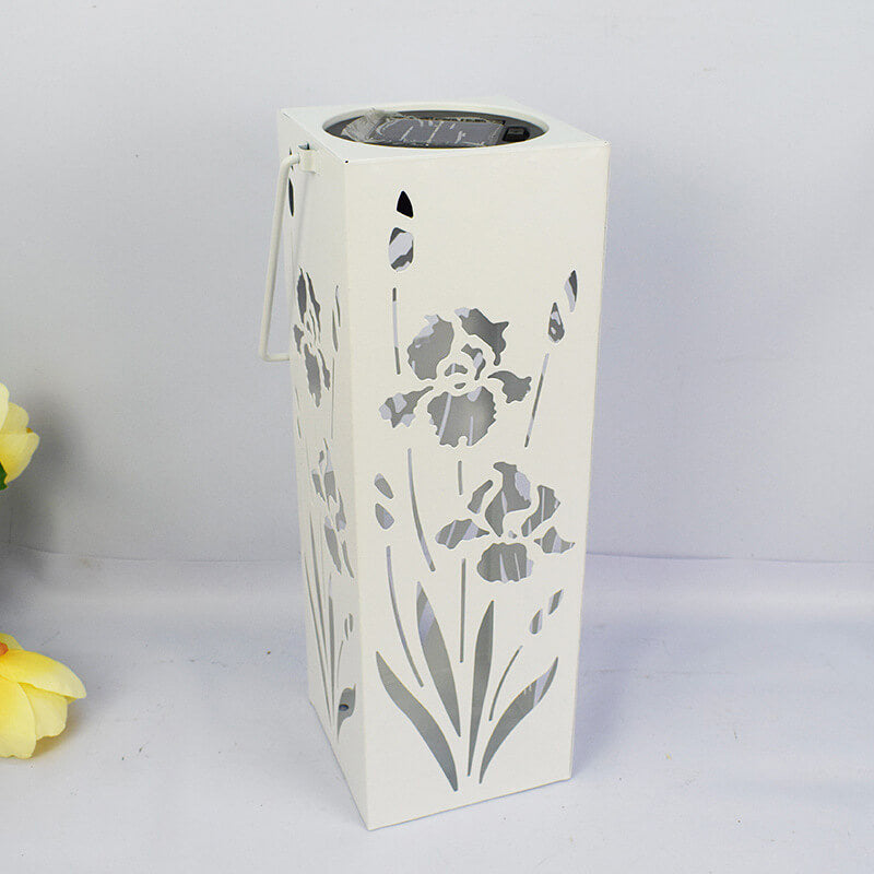 Skorter | Solar Butterfly Rose Pattern Hollow Column LED Outdoor Waterproof Decorative Lamp