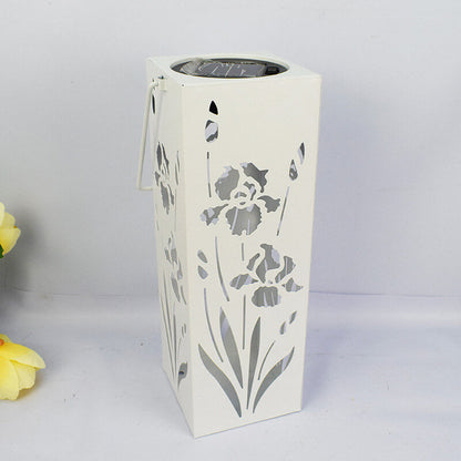 Skorter | Solar Butterfly Rose Pattern Hollow Column LED Outdoor Waterproof Decorative Lamp