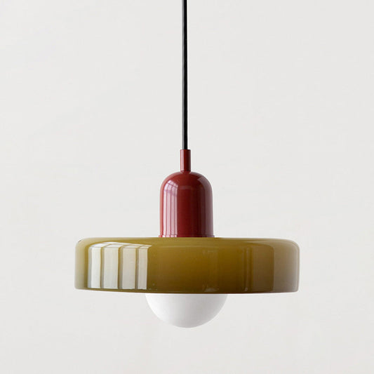 Skorter | Colored Glass Bauhaus Pendant Light Fixture for Modern Home Decor & Dining Spaces