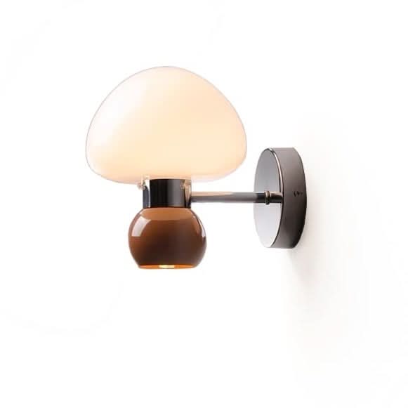 Skorter | Cream Glass Mushroom Wall Sconce Light