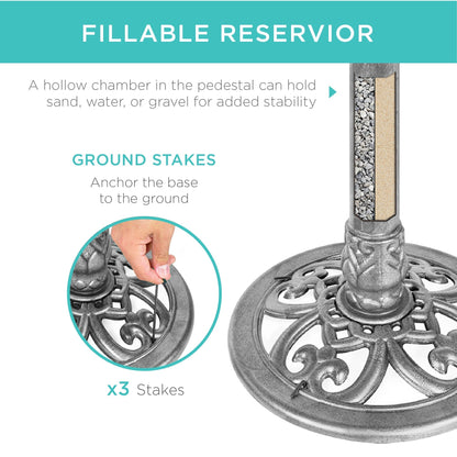 Skorter | Birdbath for the garden with Fleur-de-Lis decoration