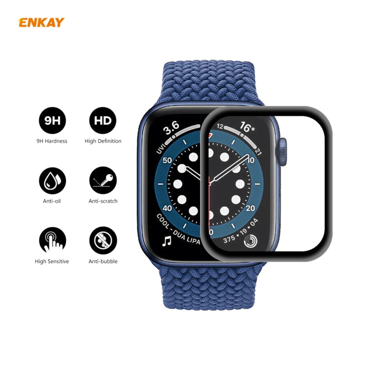 Skorter | For Apple Watch 6/5/4/SE 40mm ENKAY Hat-Prince 0.2mm 9H Surface Hardness 3D Explosion Protection Aluminum Alloy Edge Full Screen Tempered Glass Screen Protector