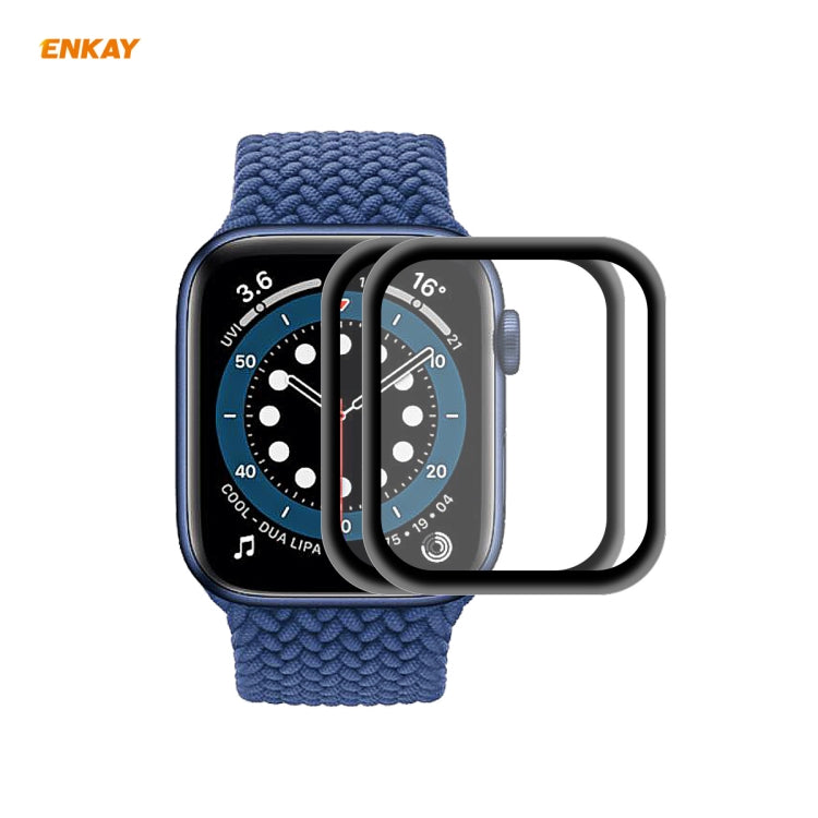 Skorter | For Apple Watch 6/5/4/SE 40mm 2 pieces ENKAY Hat-Prince 0.2mm 9H surface hardness 3D explosion-proof aluminum alloy edge full screen tempered glass protective film