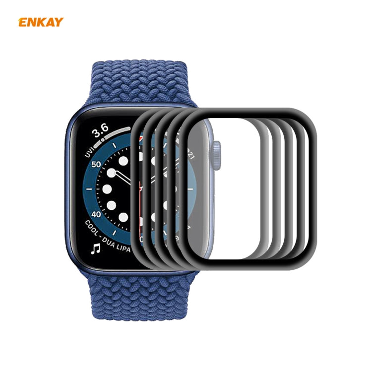 Skorter | For Apple Watch 6/5/4/SE 44mm 5PCS ENKAY Hat-Prince 0.2mm 9H surface hardness 3D explosion-proof aluminum alloy edge full-screen tempered glass screen protector