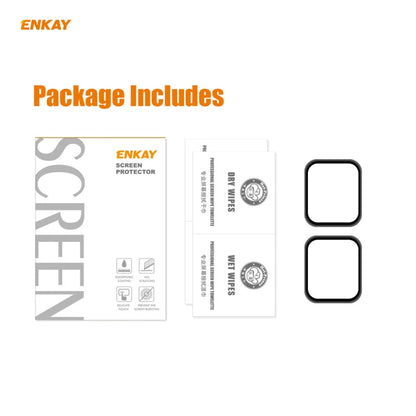 Skorter | 2 PCS For Apple Watch Series 6/5/4/SE 44mm ENKAY Hat-Prince 3D Full Screen PET Curved Hot Bending HD Screen Protector Film (Black)