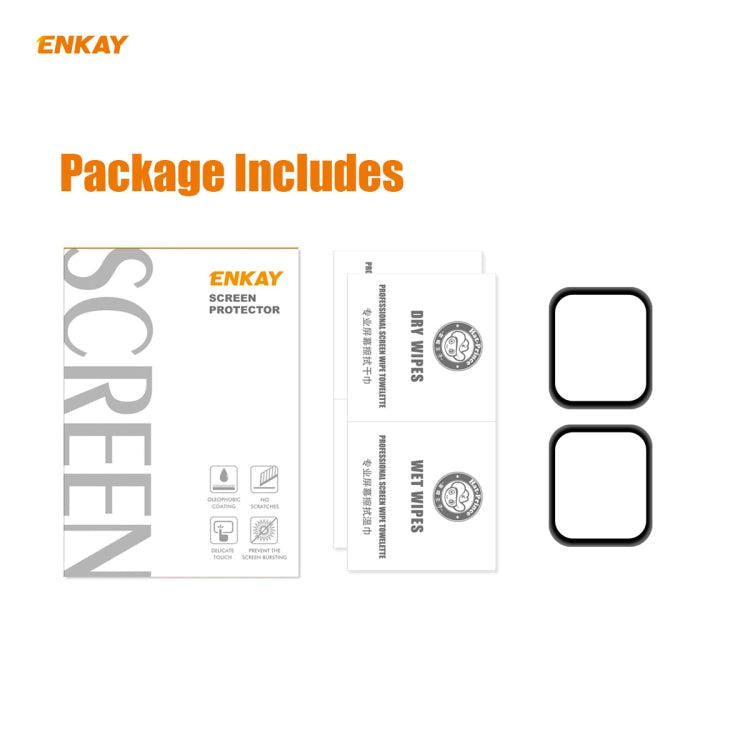 Skorter | 2 PCS for Apple Watch Series 6/5/4/SE 40mm ENKAY Hat-Prince 3D Full Screen PET Curved Hot Bending HD Screen Protector (Black)