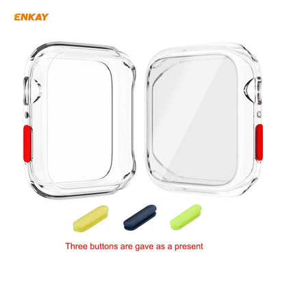 Skorter | ENKAY Hat-prince Full Protection TPU Case + Tempered Glass Protection for Apple Watch Series 6 / 5 / 4 / SE 44mm (Transparent)