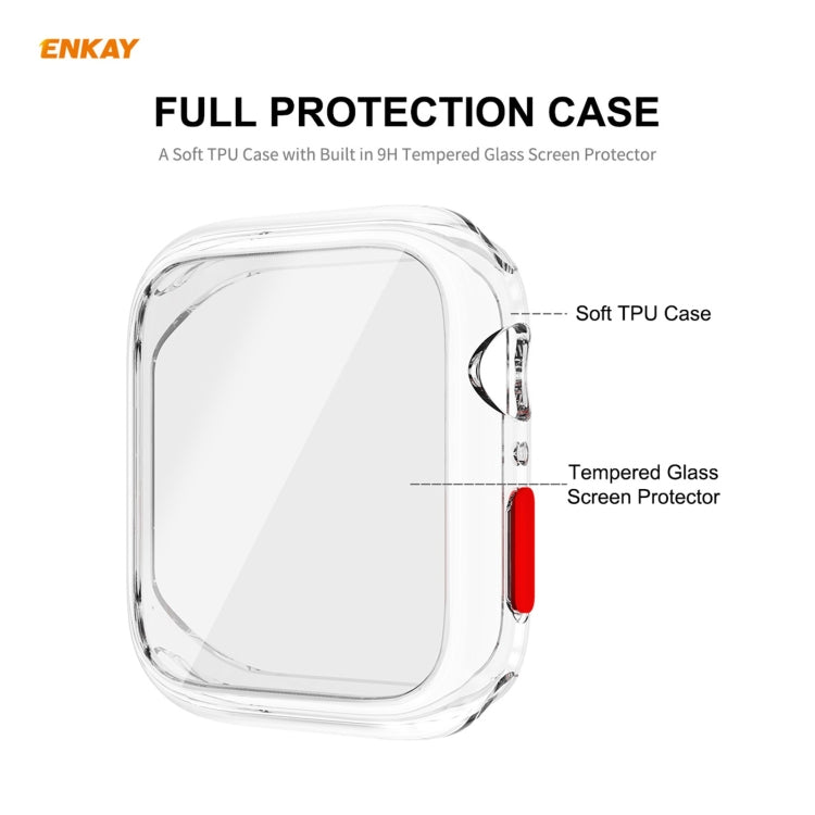 Skorter | ENKAY Hat-prince Full Protection TPU Case + Tempered Glass Protection for Apple Watch Series 6 / 5 / 4 / SE 44mm (Transparent)