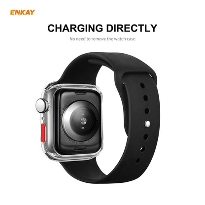 Skorter | ENKAY Hat-prince Full Protection TPU Case + Tempered Glass Protection for Apple Watch Series 6 / 5 / 4 / SE 44mm (Transparent)