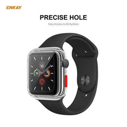 Skorter | ENKAY Hat-prince Full Protection TPU Case + Tempered Glass Protection for Apple Watch Series 6 / 5 / 4 / SE 44mm (Transparent)