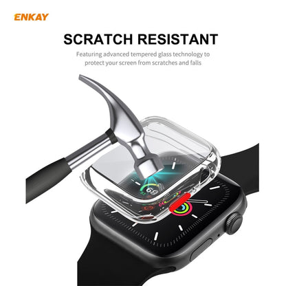 Skorter | ENKAY Hat-prince Full Protection TPU Case + Tempered Glass Protection for Apple Watch Series 6 / 5 / 4 / SE 44mm (Transparent)