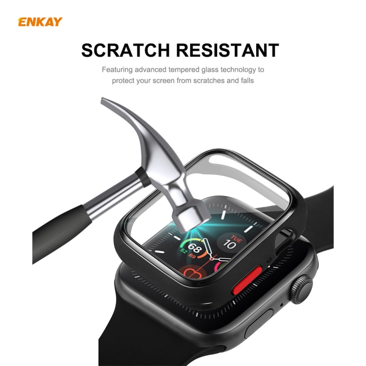 Skorter | ENKAY Hat-prince Full Coverage TPU Case + Tempered Glass Protector for Apple Watch Series 6 / 5 / 4 / SE 40mm (Black)