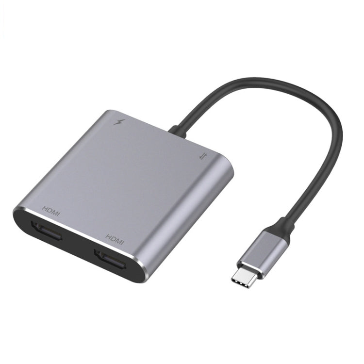 Skorter | 4 in 1 Type-C to Dual HDMI + USB + Type-C HUB Adapter