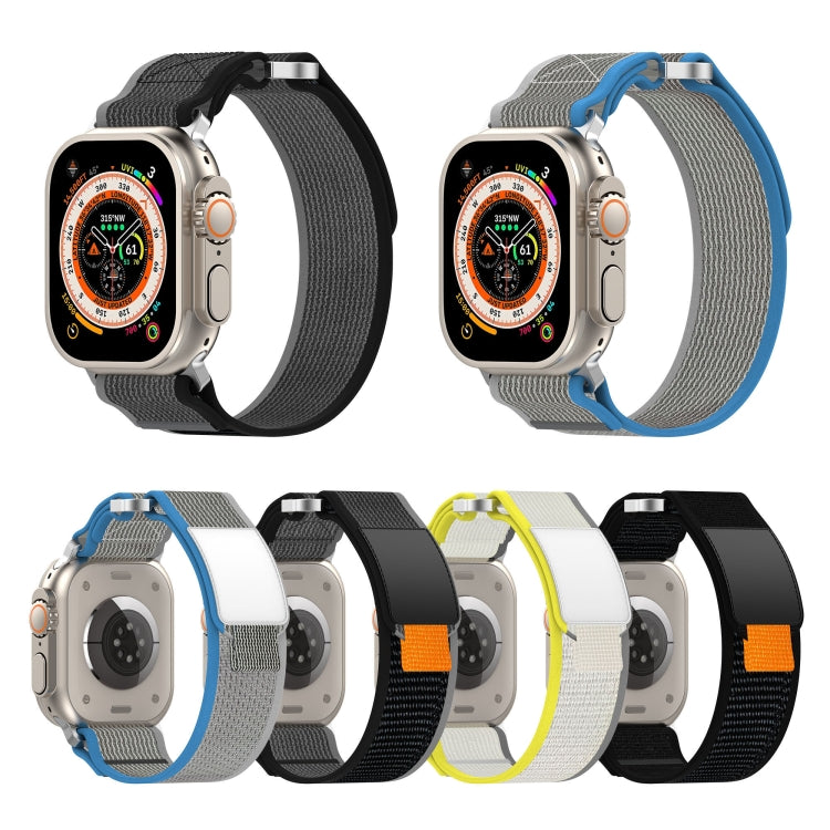 Skorter | For Apple Watch SE 2023 40mm Double Velcro Fastening Quick Nylon Watch Band (Black + Gray)