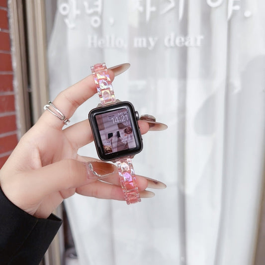 Skorter | For Apple Watch SE 2023 40mm Laser PC Colorful 12mm Slim Strap (Pink)