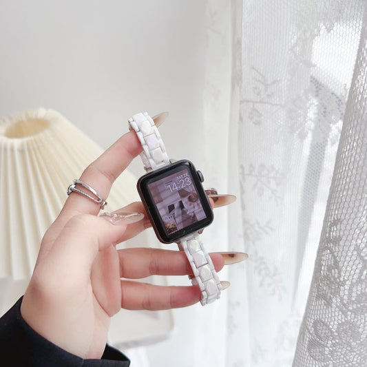 Skorter | For Apple Watch SE 2023 40mm Laser PC Colorful 12mm Slim Band (White)