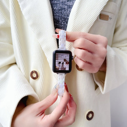 Skorter | For Apple Watch SE 2023 40mm Laser PC Colorful 12mm Slim Band (White)