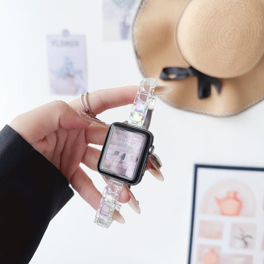 Skorter | For Apple Watch SE 2023 40mm Laser PC Colorful 12mm Slim Watch Band (Transparent)