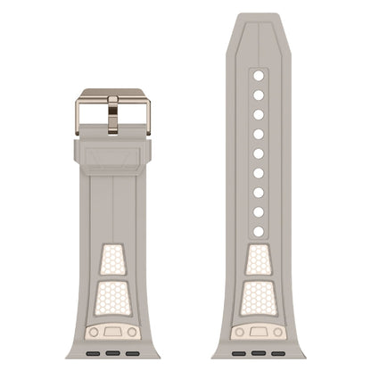 Skorter | For Apple Watch SE 2022 44mm Breathable Stainless Steel Mesh TPU Watch Strap (Starlight Titan)