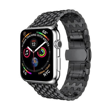 Skorter | Dragon Grain rostfritt stålarmband för Apple Watch Series 3 &amp; 2 &amp; 1 38mm (svart)
