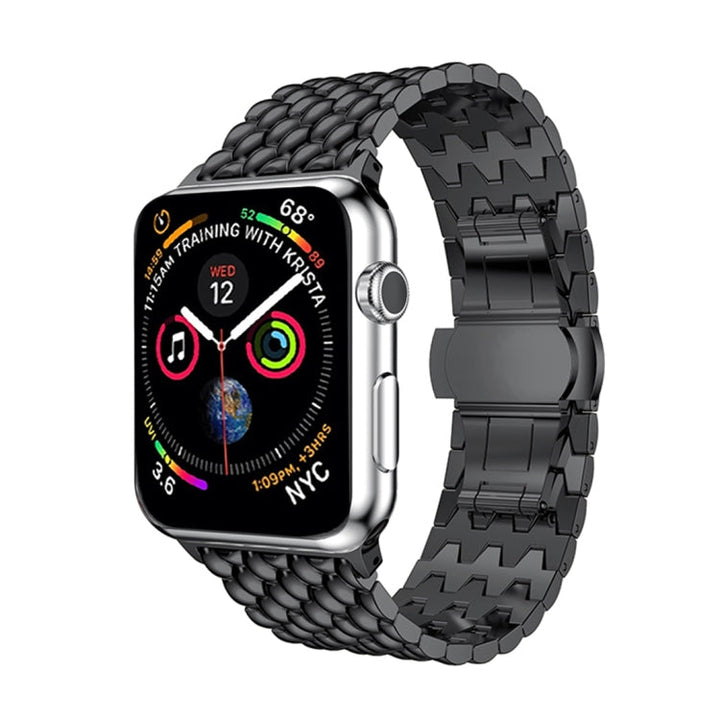 Skorter | Dragon Grain rostfritt stålarmband för Apple Watch Series 3 &amp; 2 &amp; 1 38mm (svart)