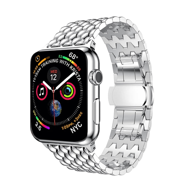 Skorter | Dragon Grain Solid Rostfritt Stålarmband Klockarmband för Apple Watch Series 3 &amp; 2 &amp; 1 38mm (Silver)