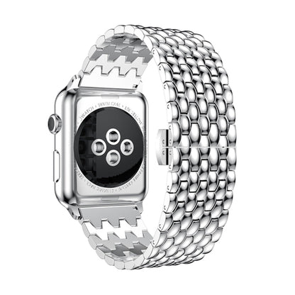 Skorter | Dragon Grain Solid Stainless Steel Bracelet Watch Band for Apple Watch Series 3 & 2 & 1 42mm (Silver)