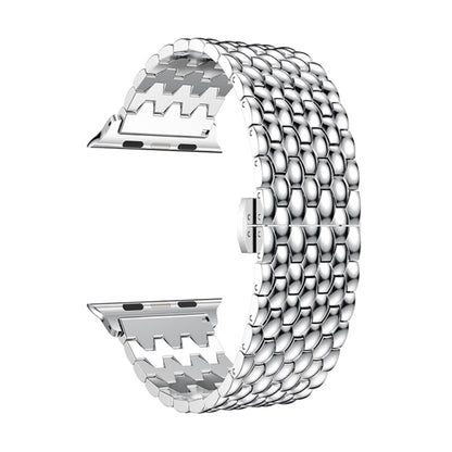 Skorter | Dragon Grain Solid Stainless Steel Bracelet Watch Band for Apple Watch Series 3 & 2 & 1 42mm (Silver)