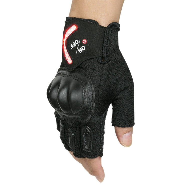 Skorter | Automatic Induction Turn Signal Gloves Riding Warning Light Gloves, Color:Black(XS)