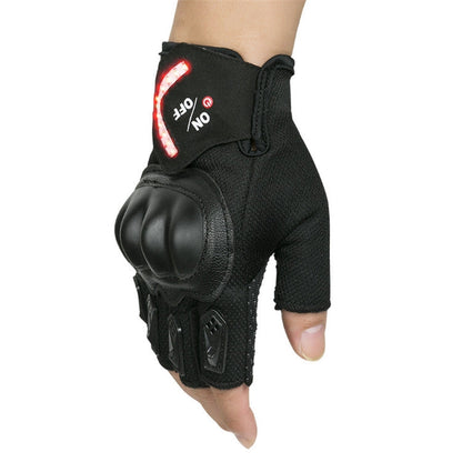 Skorter | Automatic Induction Turn Signal Gloves Riding Warning Light Gloves, Color:Black(XL)