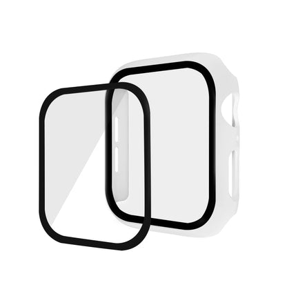 Skorter | ENKAY Hat-prince Full Protection PC Case + Tempered Glass Protection for Apple Watch Series 5 / 4 44mm (White)