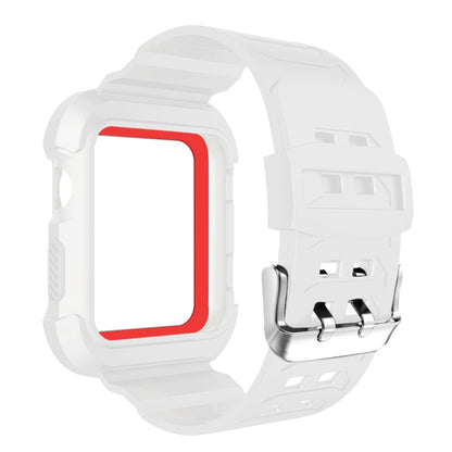 Skorter | For Apple Watch 3 / 2 / 1 Generation 42mm All-In-One Silicone Band (White + Red)
