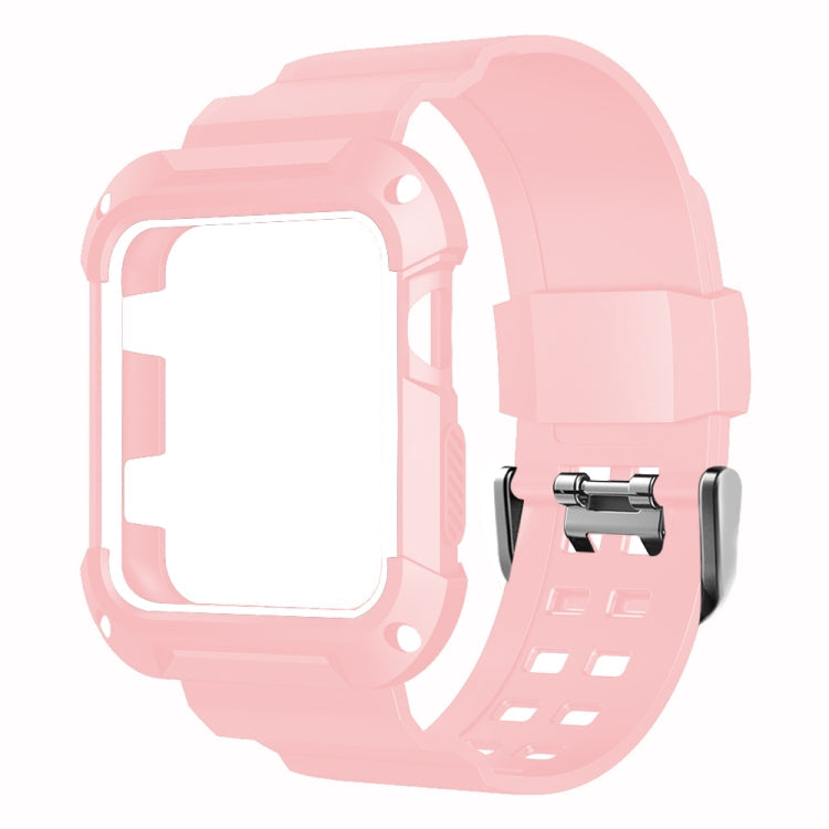 Skorter | For Apple Watch 3 / 2 / 1 Generation 42mm All-In-One Silicone Band (Pink + White)