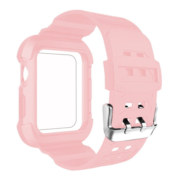 Skorter | For Apple Watch 3 / 2 / 1 Generation 42mm All-In-One Silicone Band (Pink + White)