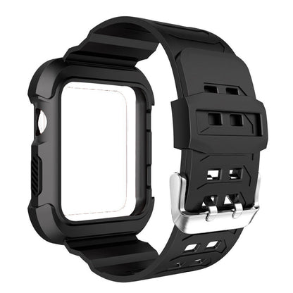 Skorter | For Apple Watch 3 / 2 / 1 Generation 42mm All-In-One Silicone Band (Black + White)