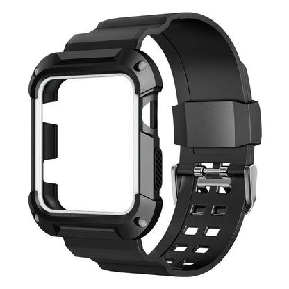 Skorter | For Apple Watch 3 / 2 / 1 Generation 42mm All-In-One Silicone Band (Black + White)